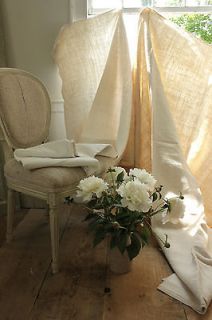Antique French linen sheets upholstery slipcover curtain fabric 2 