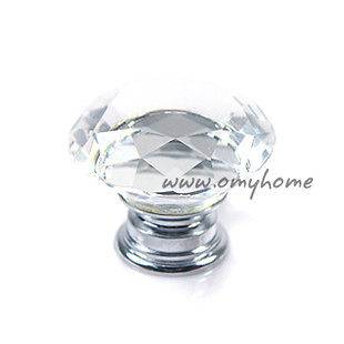 40mm Clear Cabinet Drawer Crystal Glass Knobs Diamond