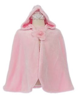   Girl Faux Fur Cape Pink for Pageant Formal Party Dress sz 4 6 8 10 12