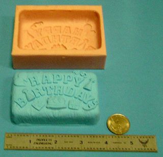 Silicone Happy Birthday cake Soap Bar Candle candy Mold