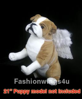 Pets White feather angel wings costume posing props for medium size 