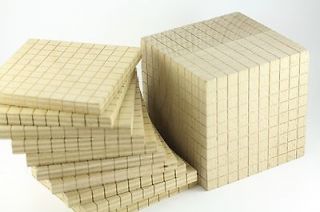 Wooden Base Ten (10) Number Value Unit Blocks Math Manipulatives 