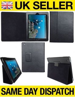 BLACK LEATHER CASE STAND FOR APPLE IPAD 2 2ND GEN
