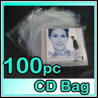 100 Self Resealable Clear OPP Plastic Bag for Standard 10.4mm CD Jewel 