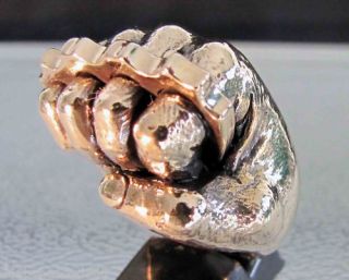 Polished BRONZE Knuckle Dusters Fist Ring Biker