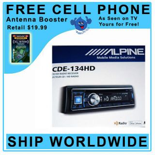 Alpine CDE 134HD CD Player Built in HD Radio MOSFET amplifier Front 