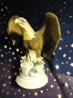 Lefton China Porcelain Eagle Brown White Statue Figurine Hand Painted 