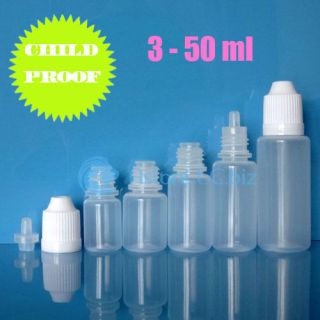 Lot 300 Pcs 3   50ml Plastic Dropper Squeeze Bottle PE E Liquid Child 