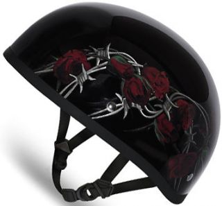 Womens BARBED ROSES DOT Half Helmet LOW PROFILE D6BRO All Sizes GLOSS 