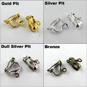 20Pcs Clip On Earring Earwire Findings DIY Gold,Silver,Br​onze,Dull 