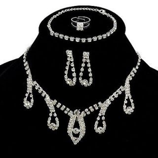 Swarovski Crystal Wedding Party Earring Bracelet Necklace Ring Jewel 