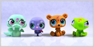 Lot 4 Littlest Pet Shop RARE Girl Child Collection Figure Toy Loose 