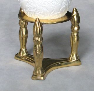 Brass Pillar Easter Egg Holder, Emu, Rhea, Goose Pysanka Stand
