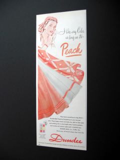 Dundee Bath Towels Peach Color 1947 print Ad