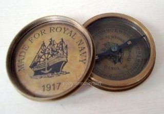 Antique Nautical Brass Marine Directional Compass Made For Royal Navy 