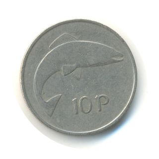 Old coins Irish 10 Pence 1969