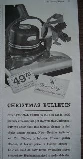 1935 Antique Hoover Model 300 Vacuum Cleaner Ad