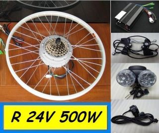 24V 500W Wheel 26 Electric Bicycle Kit Scooter Hub Motor Cycling Sea 