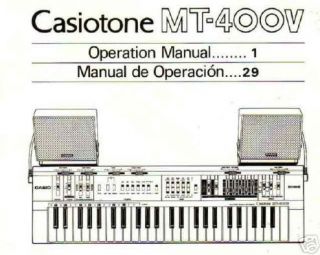 Casio Casiotone MT 400V Filter Synthesizer Users Manual
