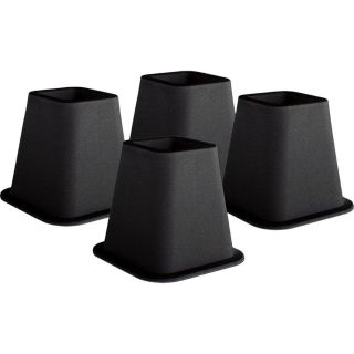   Pack of Black Bed Risers 6 Inches As Seen on TV Holds 1200 Pounds