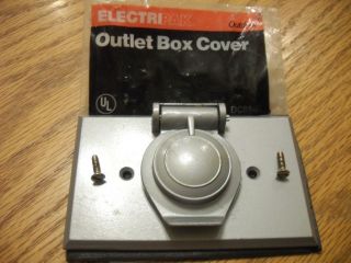 Outdoor Metal electric power Inlet COVER weatherproof lid cap vintage 