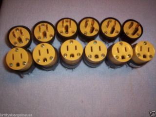60 electrical plugs 30 male 30 female 15 amp 125V New 3 prong ground 