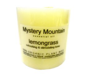Lemongrass Scented Organic Candle  100% Plant Wax   50 hours burn time