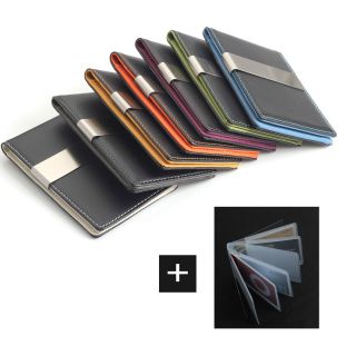 Nickel Money Clip Wallet 7 Color Faux Lather Card Holder  FREE Laser 