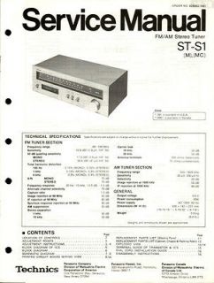 Original Technics ST S1 Tuner Service Manual