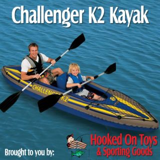 Intex 68306 Challenger K2 Two Person Kayak Kit w/ Oars & Pump