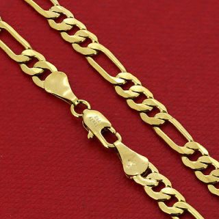 18k real gold filled curb ring Link Figaro men women solid necklace 