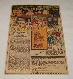 1962 Dollhouse ad page~FURNISHED ELECTRIC HOUSE+FAMILY