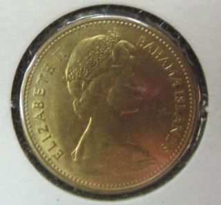 1969 Bahamas 1 Cent Coin Elizabeth II