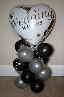 WEDDING WISHES BALLOON DISPLAY TABLE DECORATION CENTREPIECE ANY COLOUR 