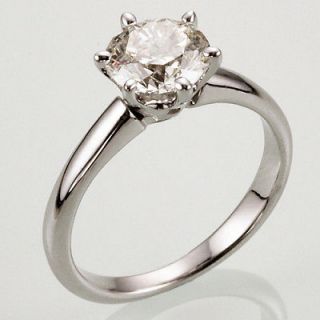 carat G/VS2 Round Natural Diamond 6 prong 14K White Gold Engagement 