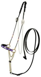 Miniature XSmall size Black Show Halter with Lead Horse Tack Equine