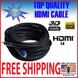 20FT GOLD PLATED HDMI CABLE 1.4 1080P FHD BLURAY 3D TV DVD PS3 HDTV 