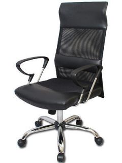 Black Mesh Ergonomic Executive Office Chair Chrome Base