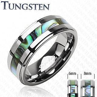 Tungsten Carbide Abalone Inlay Wedding Band Ring Size 5 13 New T11