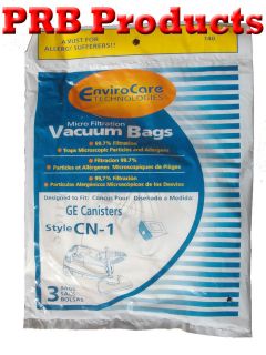 Eureka Style CN 1 61980A Allergy Canister Vacuum Cleaner Filter Bag GE 