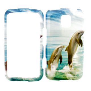 LG Optimus M MS690 MetroPCS Phone Cover Two Dolphins Protector Hard 