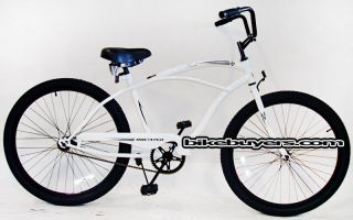   , Micargi Touch 1 spd mens 26 Schwinn Style Beach Cruiser Bikes wht