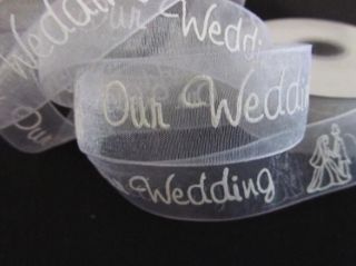   Roll White Organza Sheer Ribbon/craft/favor Our Wedding R2 3/8,7/8