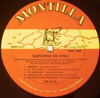 LP LATIN ESTHER BORJA Rapsodia De Cuba ZAPATEO CUBANO *LISTEN 