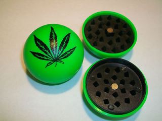   BALL GREEN HERB GRINDER WITH POT WEED LEAF FOR USE WITH VAPORIZOR