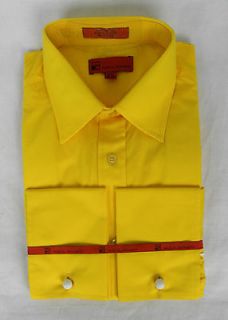 Pascal Morabito Sunny Yellow Button Front Dress Shirt 19 38/39 NIP 