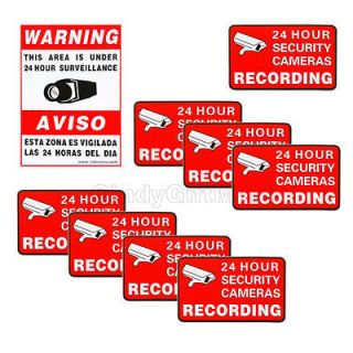 Home Surveillance CCTV Security Camera Video Sticker Warning Decal 