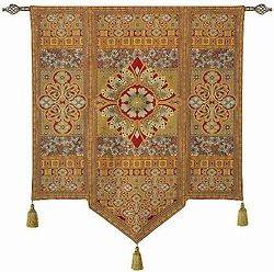Moroccan Style Tapestry Wall Hanging & Tassels, 54X66
