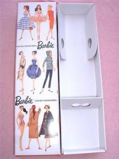   BRUNETTE PONYTAIL BARBIE DOLL FIRST REPRODUCTION FASHION BOX