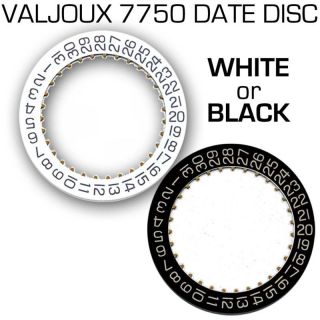 DATE DISC FOR MOVEMENT ETA VALJOUX 7750, BACKGROUND WHITE OR BLACK 